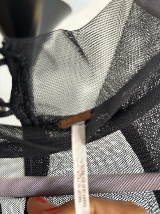 Free People Black Lace-Embellished Long Sleeve Tee - Picture 2 of 9